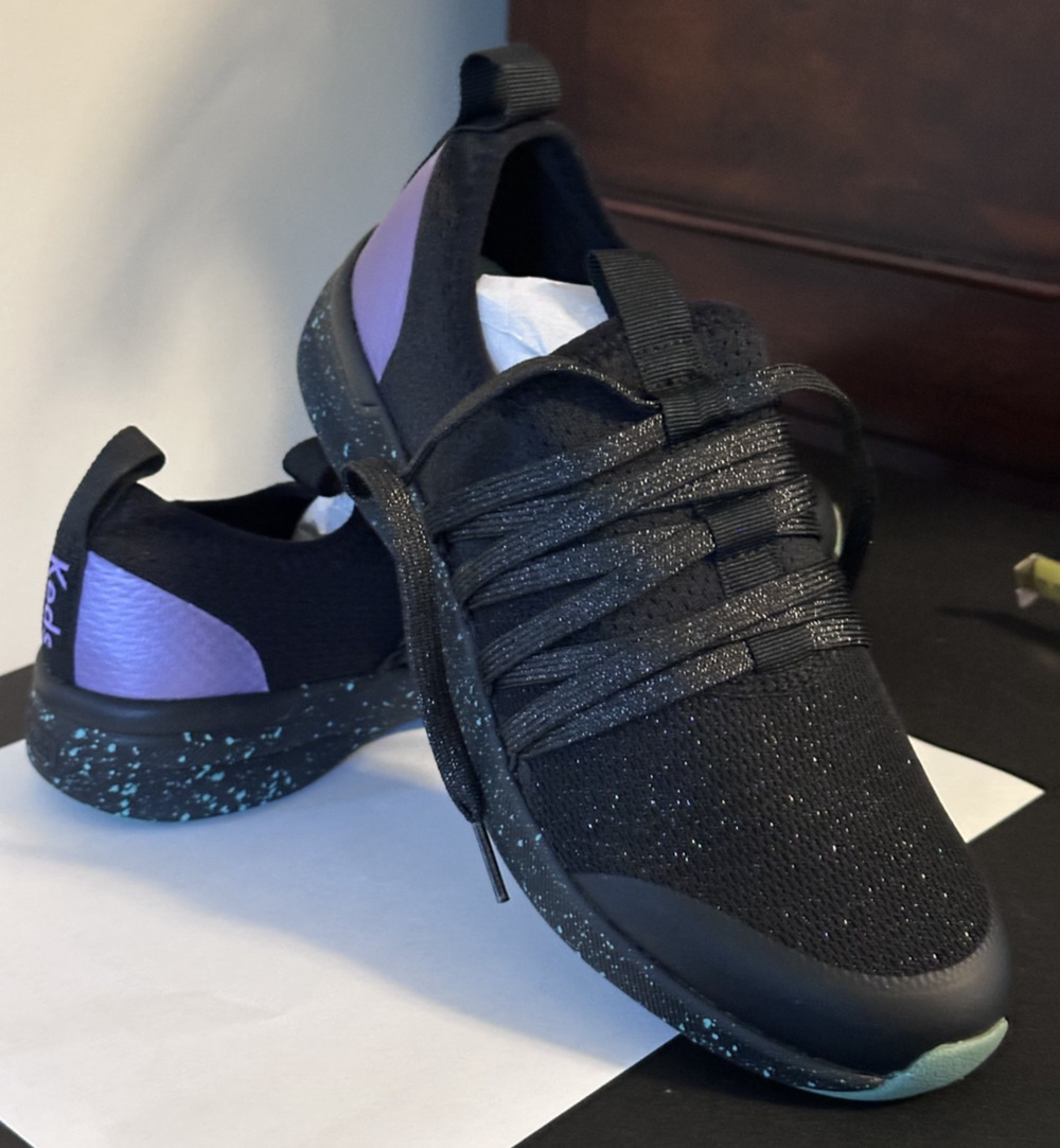 Keds Studio Flash Sparkle Black Sneakers Women’s 7M WF60634 New w/Box